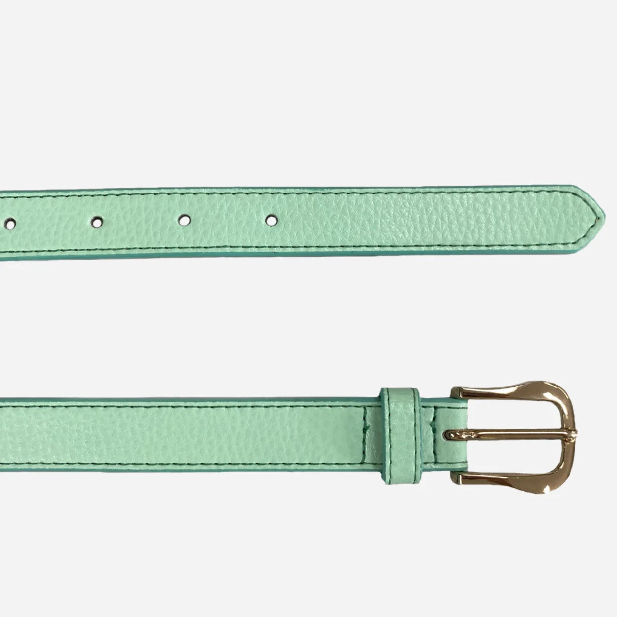 CHLOE - Girls Light Green Genuine Leather Belt with Golden Buckle
