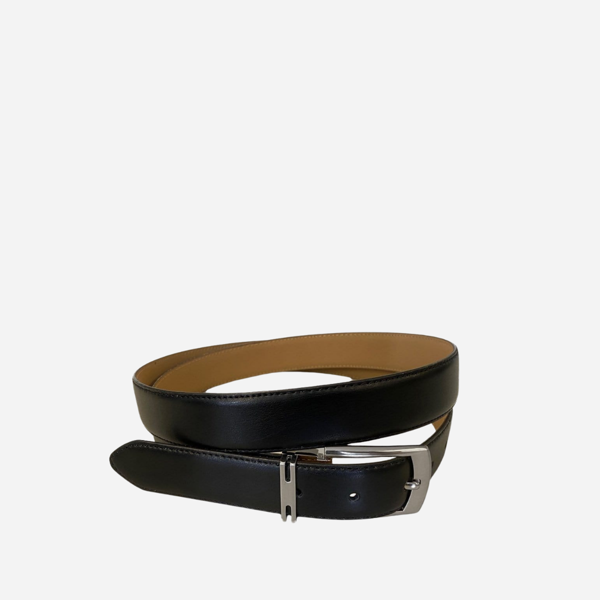 CHRISTIAN - Men's Black Genuine Leather Belt