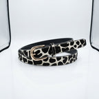 CLARABELLE - Women's Cow Print Leather Belt