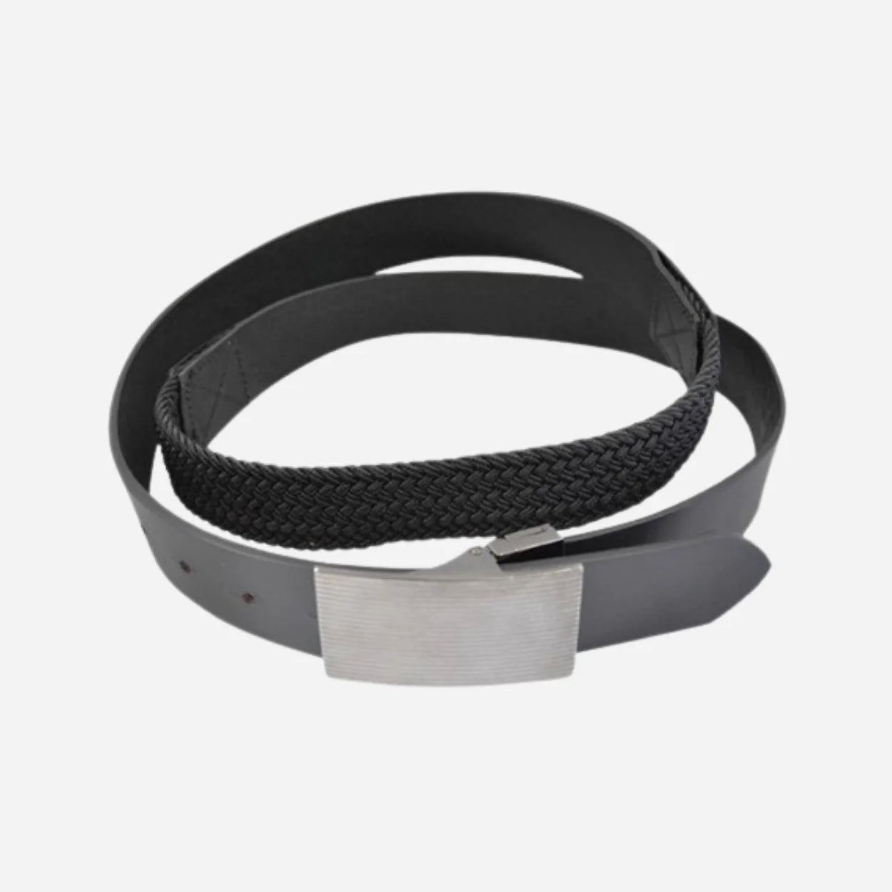 CLIVE - Mens Black Genuine Leather Flexi-Belt CLEARANCE