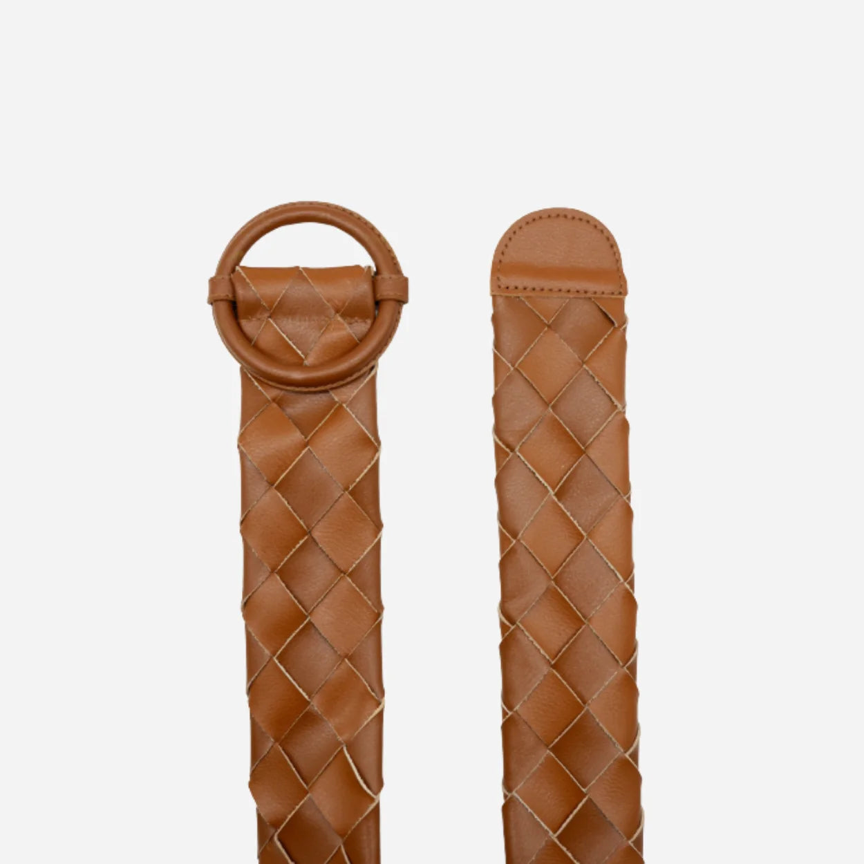 LONDRINA - Womens Brown Genuine Leather Plaited Belt