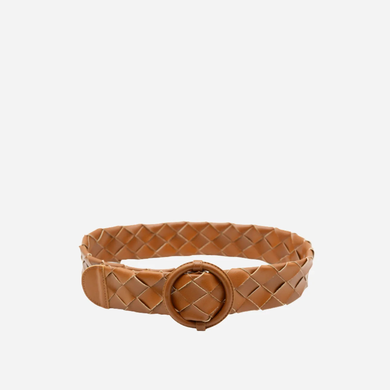 LONDRINA - Womens Brown Genuine Leather Plaited Belt
