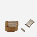 Canva Belt in Sand with Silver Buckle