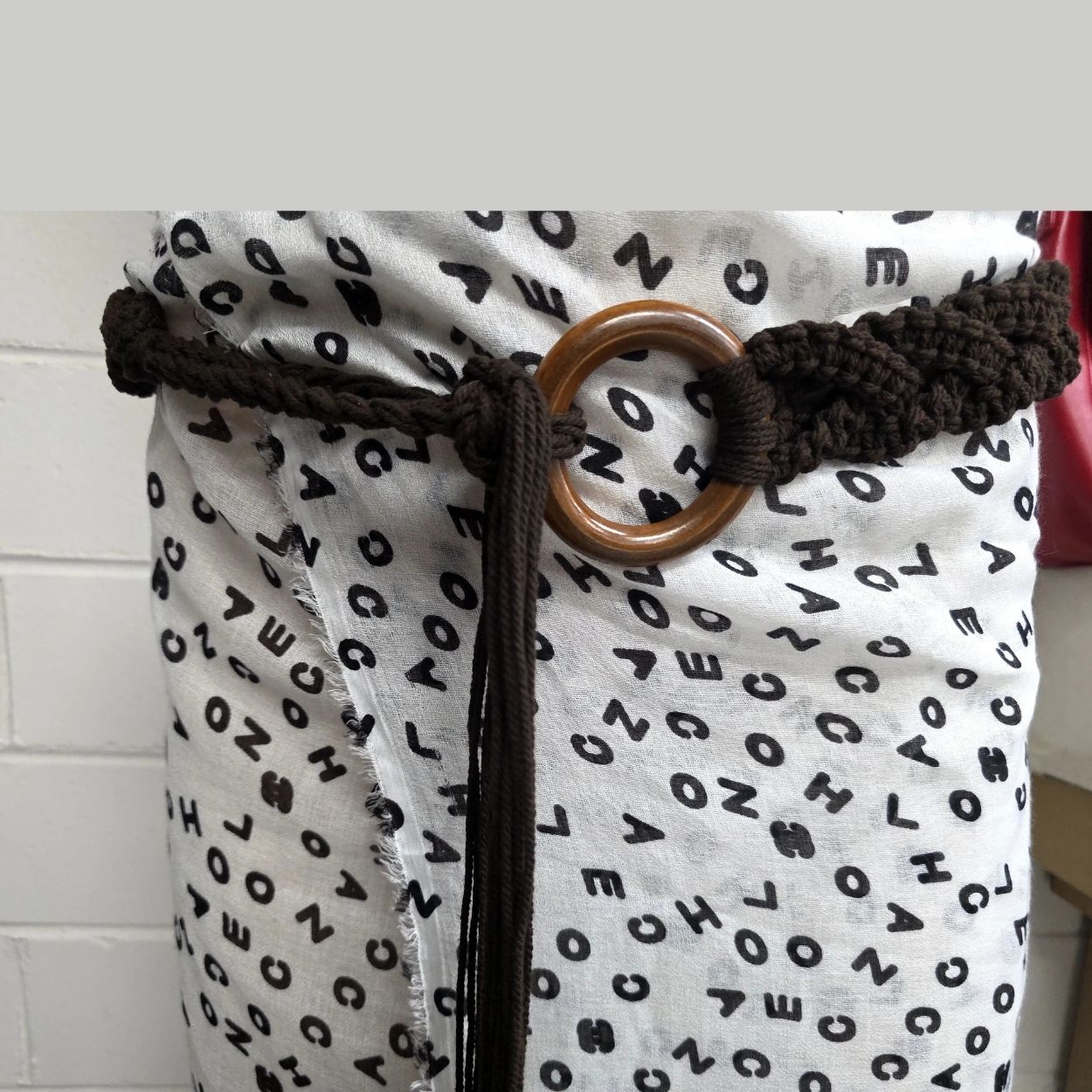 Clovelly Boho Braided Belt – Dark Brown & Cream Woven Belt for Women