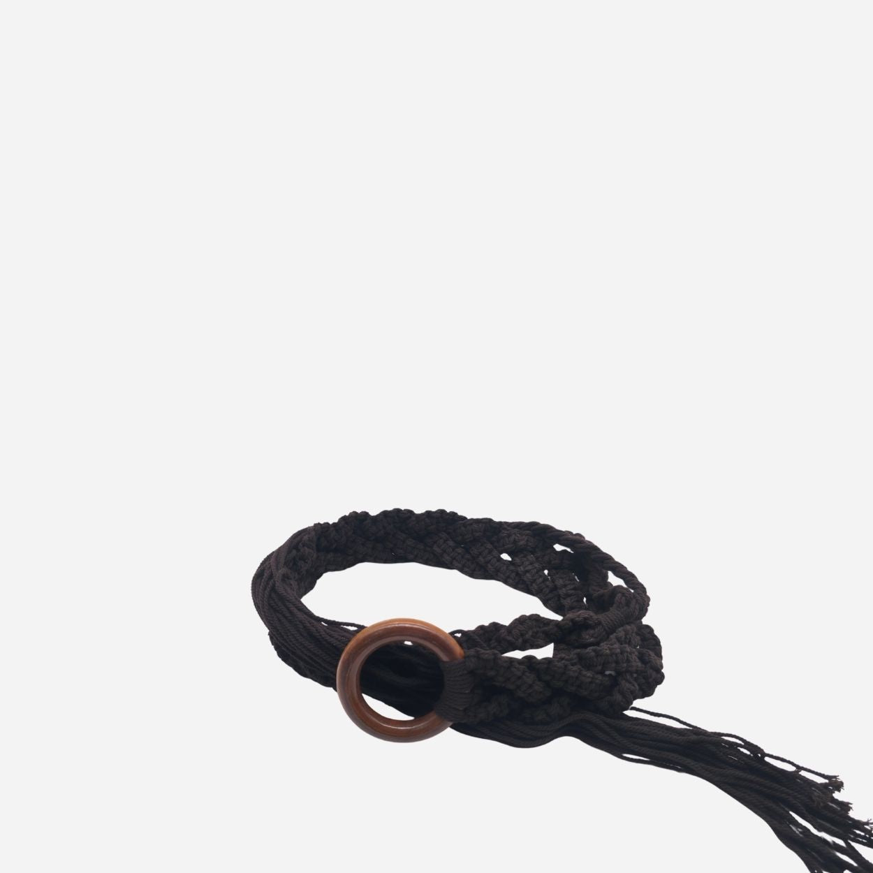 Clovelly Boho Braided Belt – Dark Brown & Cream Woven Belt for Women