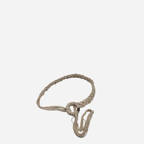 Clovelly Boho Braided Belt – Dark Brown & Cream Woven Belt for Women