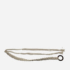 Clovelly Boho Braided Belt – Dark Brown & Cream Woven Belt for Women