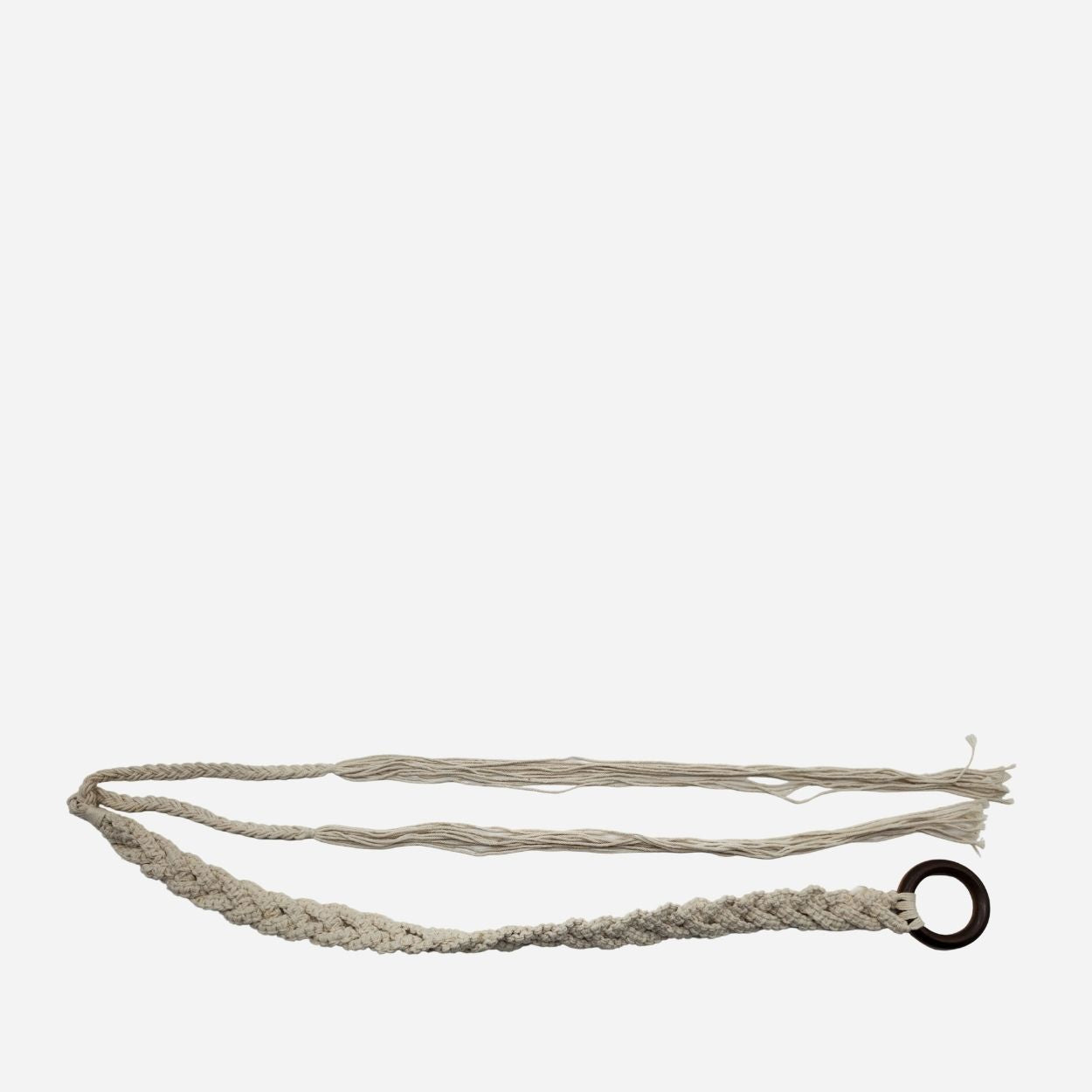 Clovelly Boho Braided Belt – Dark Brown & Cream Woven Belt for Women