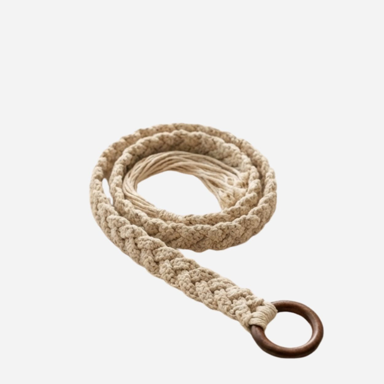 Clovelly Boho Braided Belt – Dark Brown & Cream Woven Belt for Women - BeltNBags