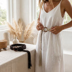 Clovelly Boho Braided Belt – Dark Brown & Cream Woven Belt for Women - BeltNBags