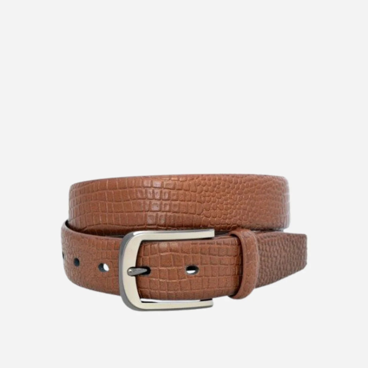 DACIC - Mens Brown Faux Snakeskin Leather Belt