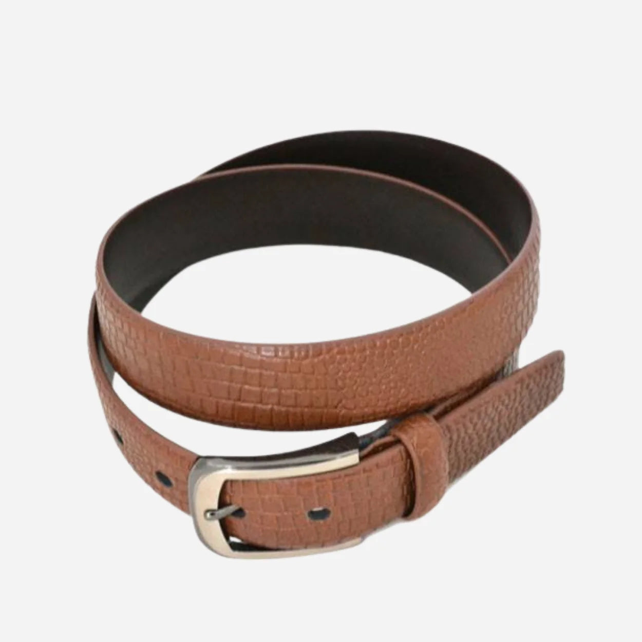 DACIC - Mens Brown Faux Snakeskin Leather Belt