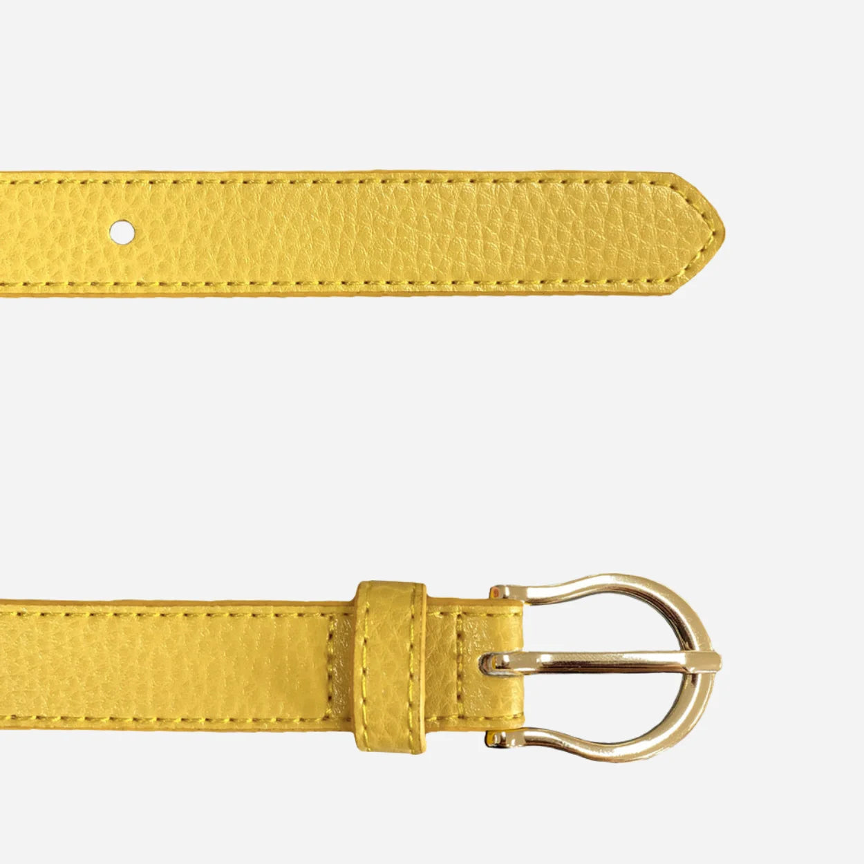DAISY - Girls Yellow Genuine Leather Belt with Golden Buckle