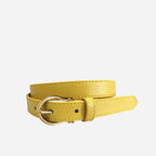 DAISY - Girls Yellow Genuine Leather Belt with Golden Buckle