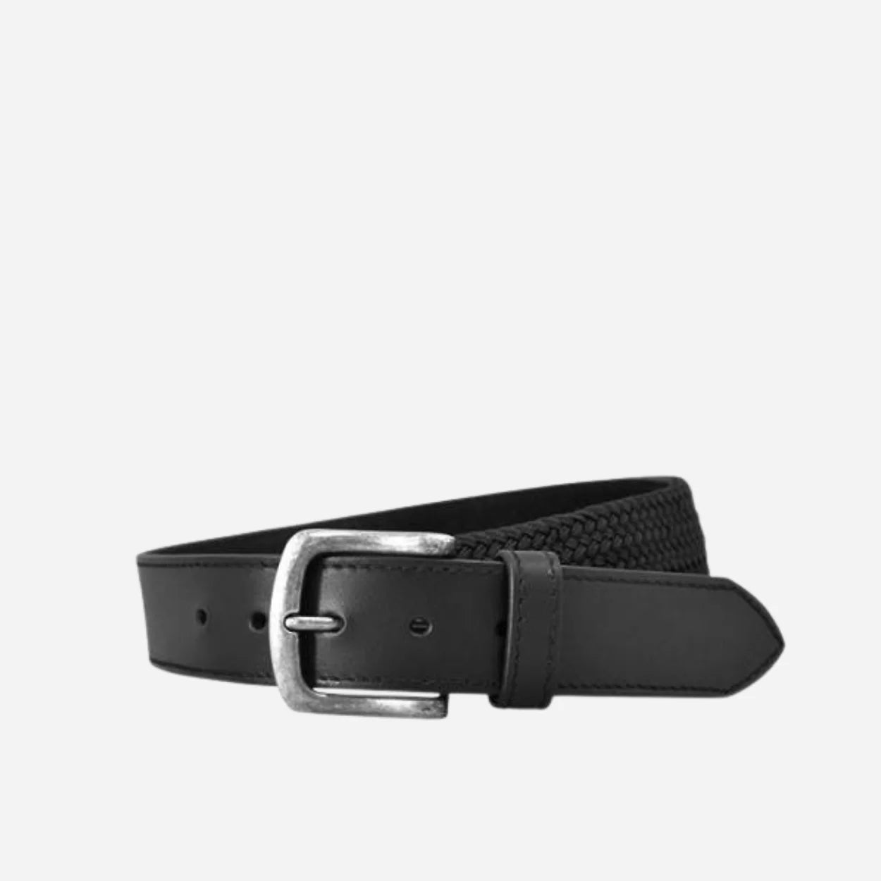 DAMIEN - Mens Black Genuine Leather Flexi-Belt