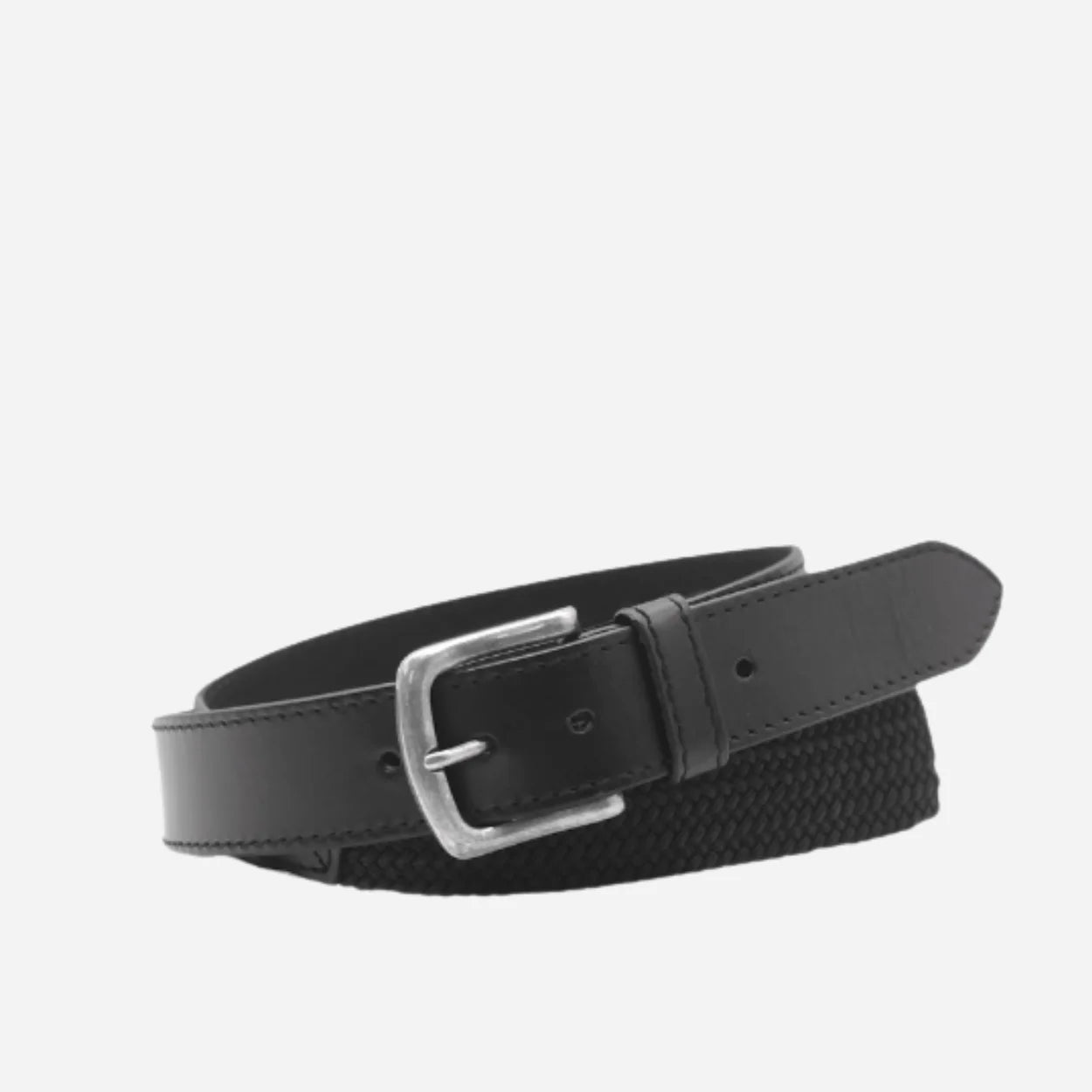 DAMIEN - Mens Black Genuine Leather Flexi-Belt