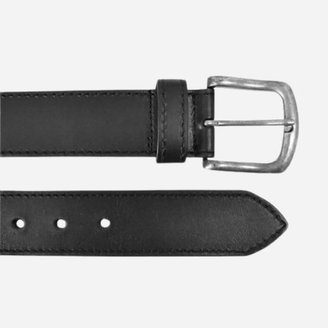 DAMIEN - Mens Black Genuine Leather Flexi-Belt