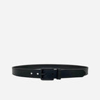 DANIEL - Men's Black Genuine Leather Belt with Black Pin Buckle