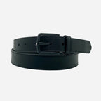 DANIEL - Men's Black Genuine Leather Belt with Black Pin Buckle