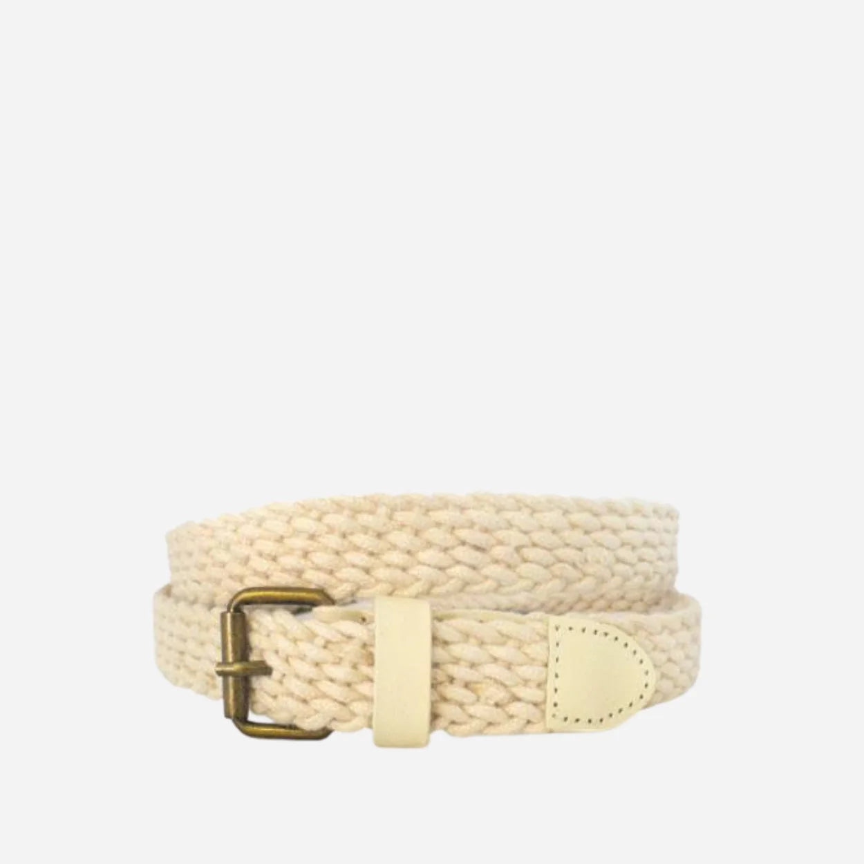 DANNY - Casual Cream Cotton Webbing Belt