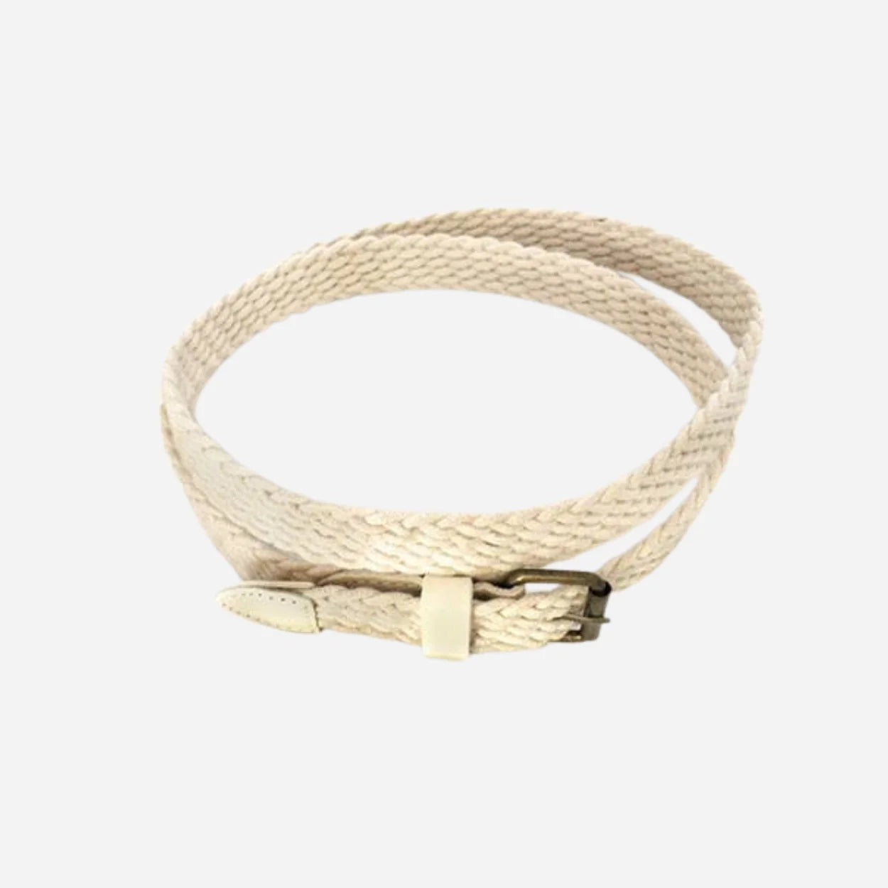 DANNY - Casual Cream Cotton Webbing Belt