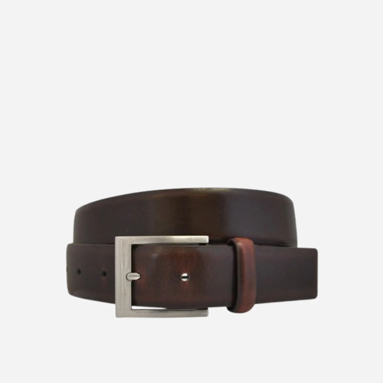 DARIO - Mens Dark Chocolate Leather Dress Belt - BeltNBags