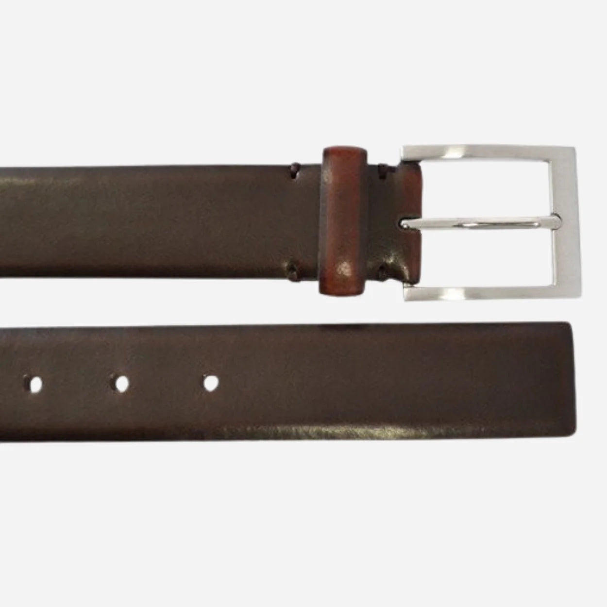 DARIO - Mens Dark Chocolate Leather Dress Belt - BeltNBags