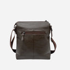DARREN - Mens Dark Brown Leather Small Messenger Bag - BeltNBags