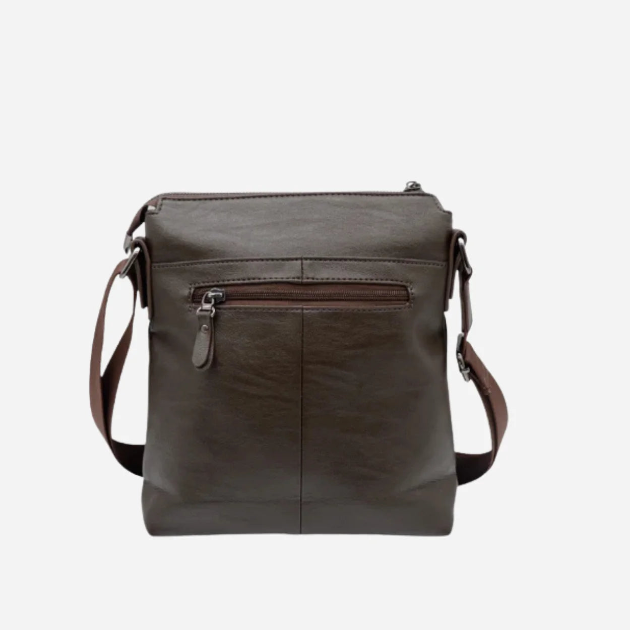 DARREN - Mens Dark Brown Leather Small Messenger Bag