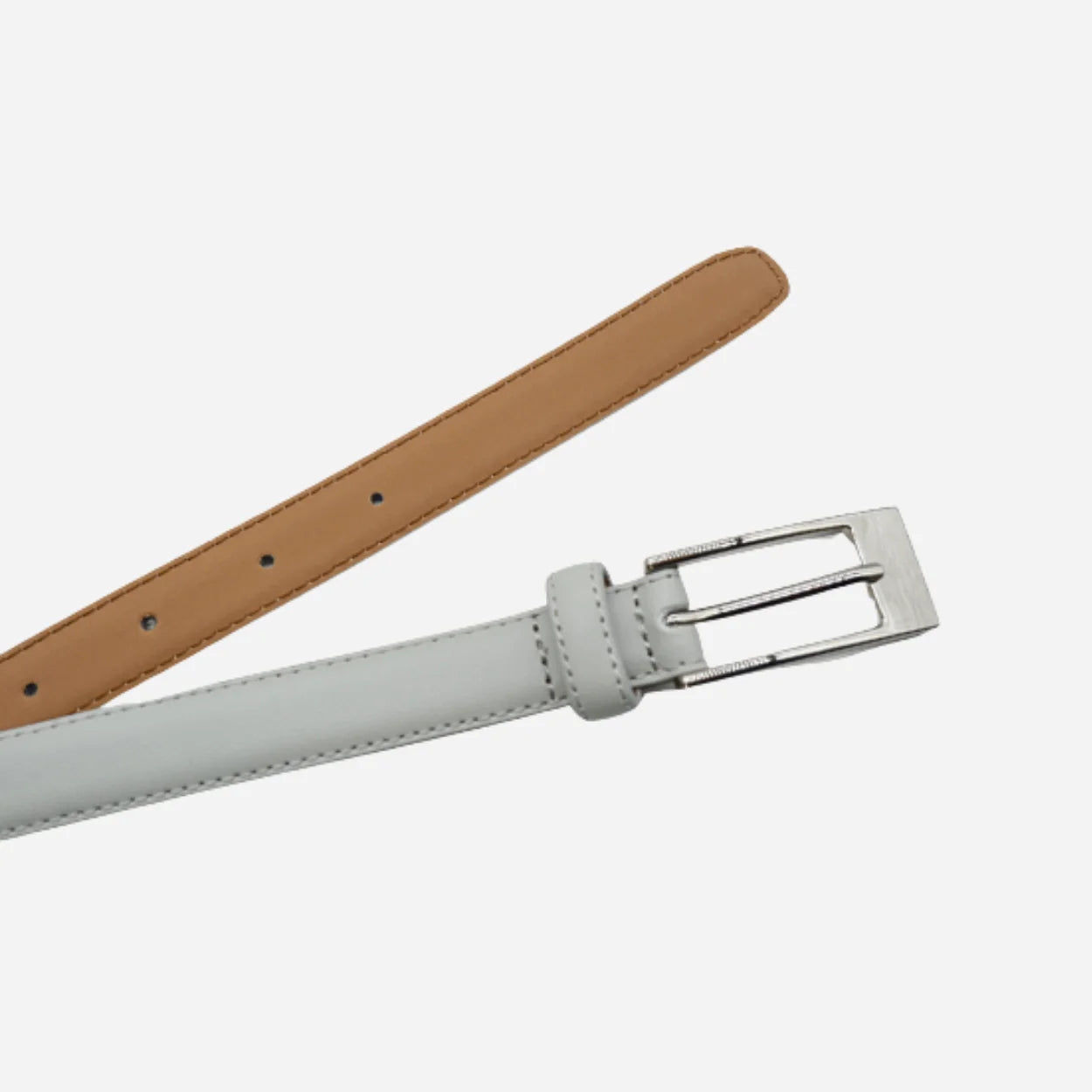 DEANEEN - Women's Grey Genuine Leather Belt