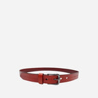 PATIA - Womens Tan Embossed Flower Pattern Leather Belt - BeltNBags