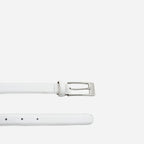 DEANEEN - Women's White Matte Genuine Leather Belt