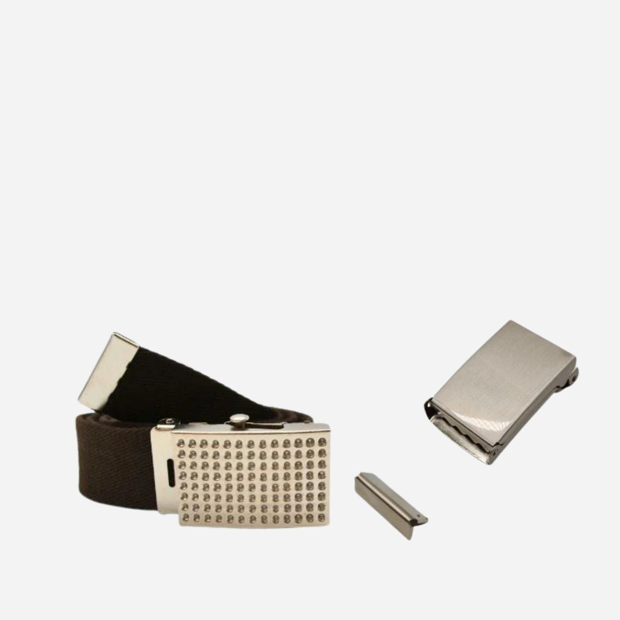 Desert Canva Belt with Silver Buckle