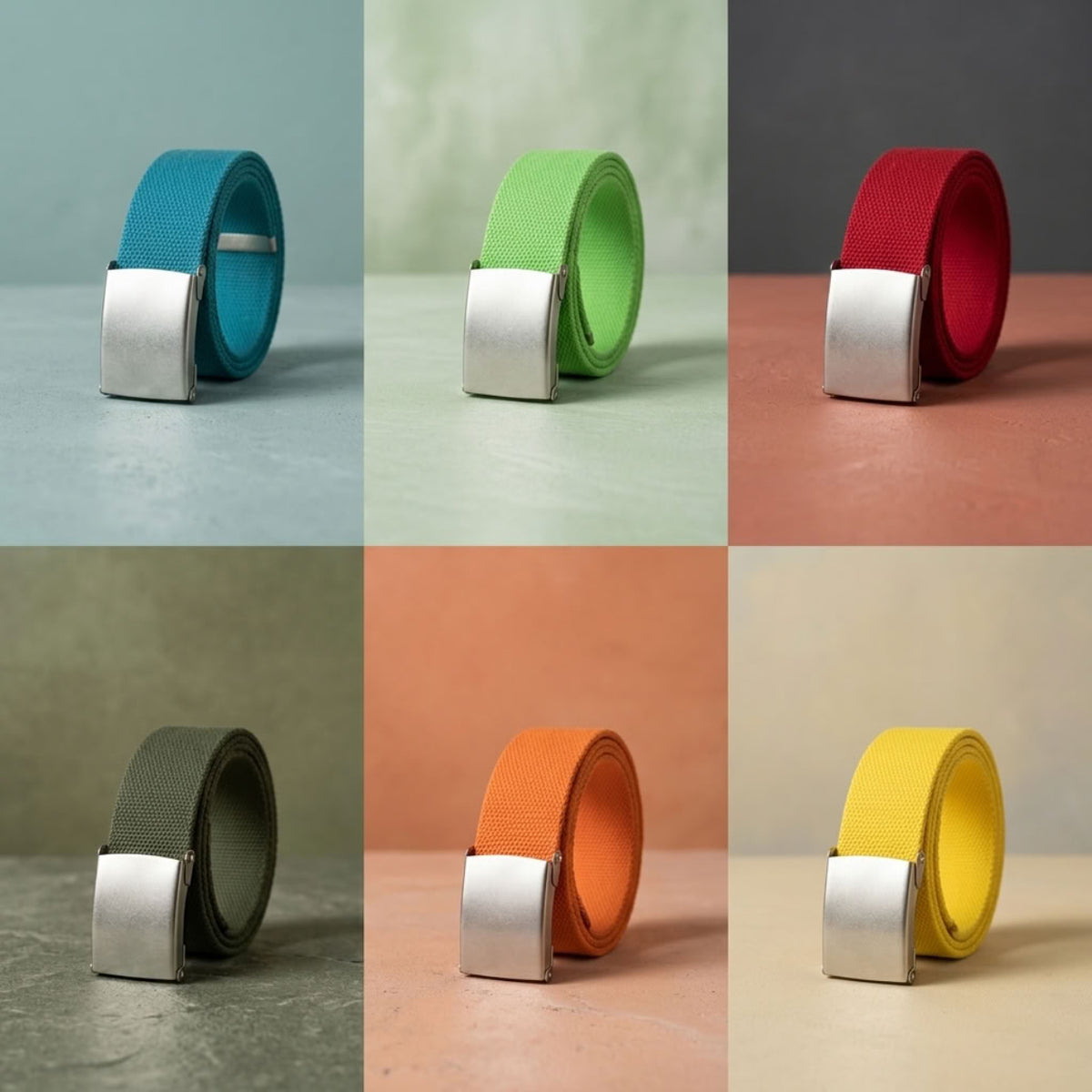 Dexter Webbing Belt Bundle – 6 Colours for $30