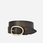 EDWIN - Mens Dark Brown Leather Dress Belt - BeltNBags