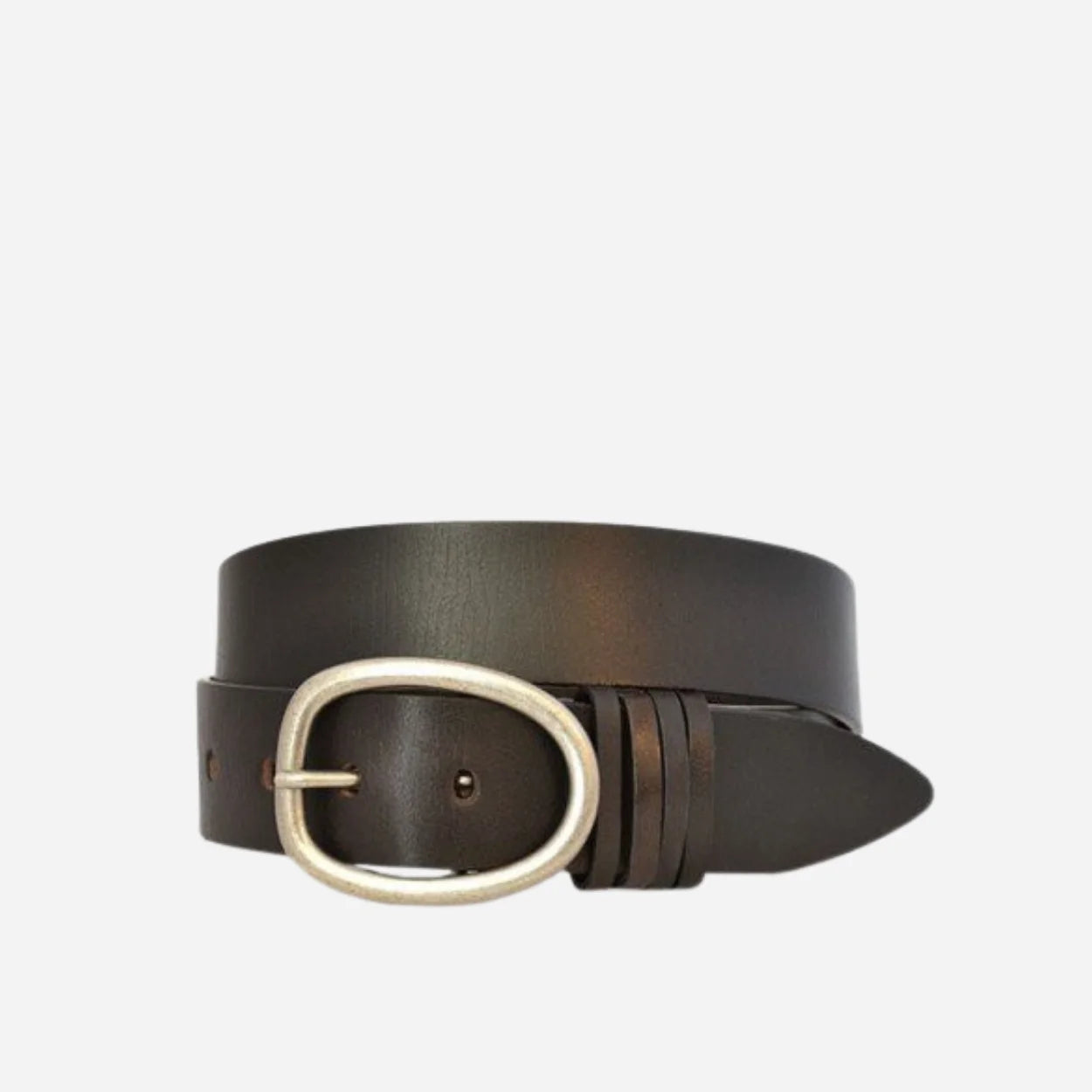 EDWIN - Mens Dark Brown Leather Dress Belt - BeltNBags