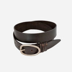 EDWIN - Mens Dark Brown Leather Dress Belt - BeltNBags