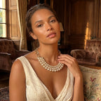 ELARA Luxe Pearl Necklace: Triple-Row Pearl Necklace - BeltNBags