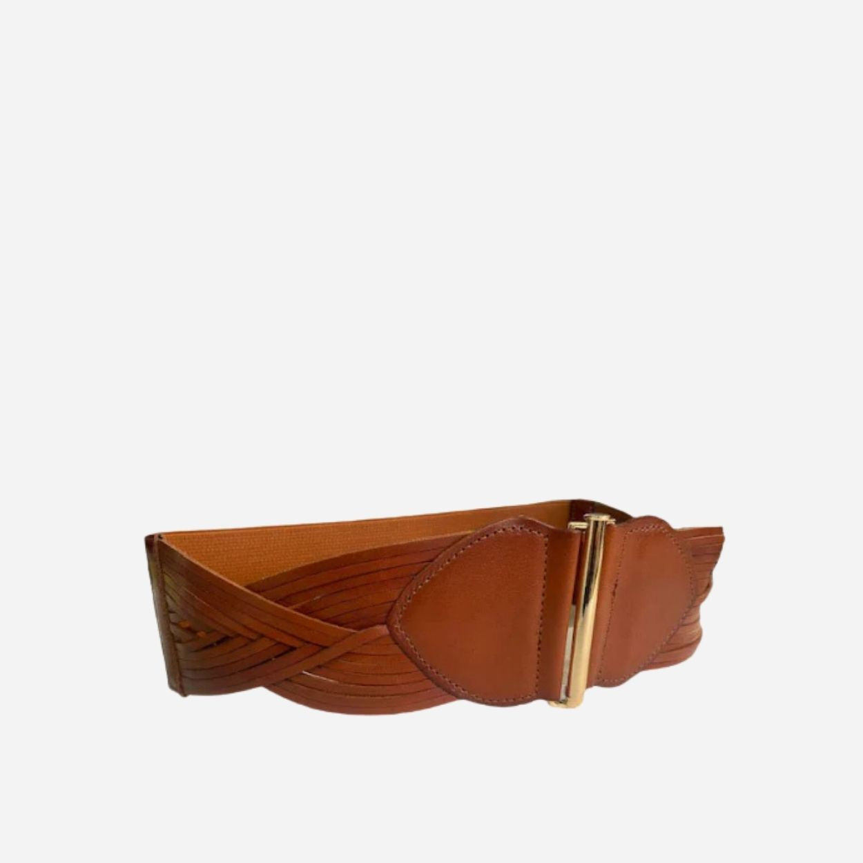 ELIZABETH - Women's Tan Genuine Leather Stretch Belt