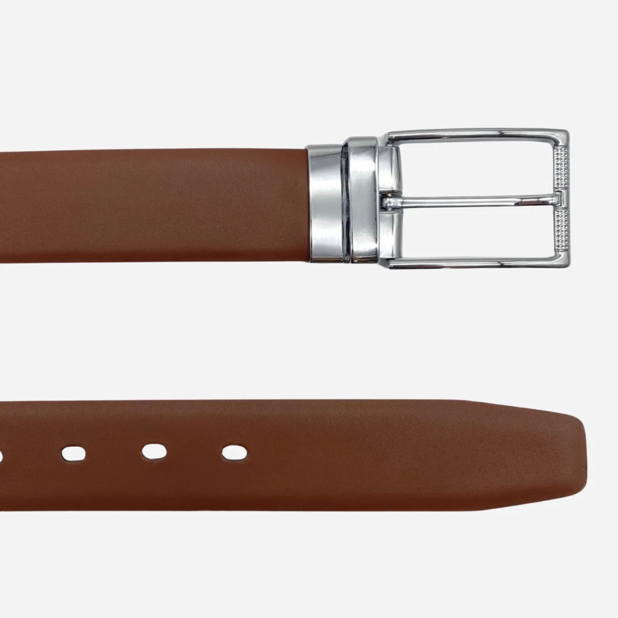 ELTON - Men's Tan and Black Leather Belt