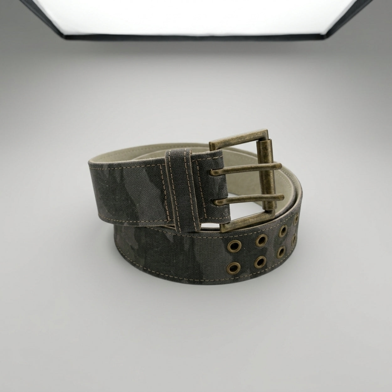 Flint Men's Camo Canvas Double Grommet Belt