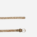 FELICIA - Women's Gold Leopard Print Genuine Leather Belt