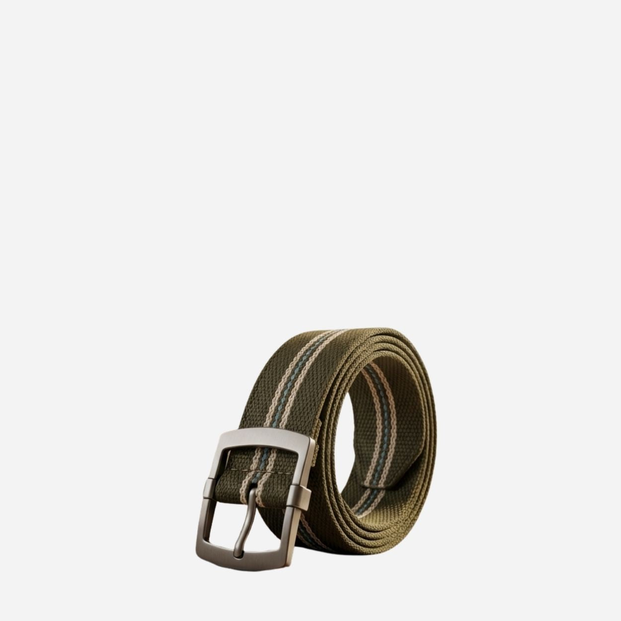 Fredrick Olive Cotton Webbing Unisex Belt - BeltNBags