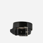 GRACE - Womens Black Patent Finish Leather Belt with Silver Buckle - BeltNBags