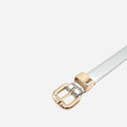 Gift Box 2 Belts | Women's Silver & Red Skinny Leather Belt Gift Set