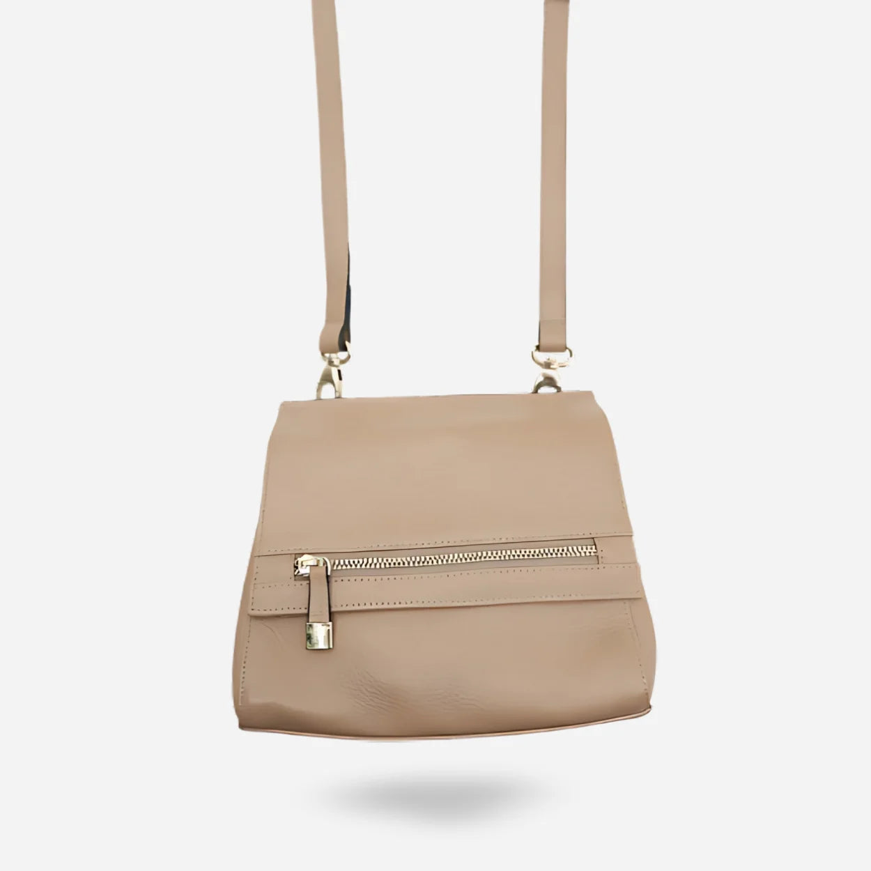 HUNTERS HILL - Nude Genuine Leather Crossbody Shoulder Bag