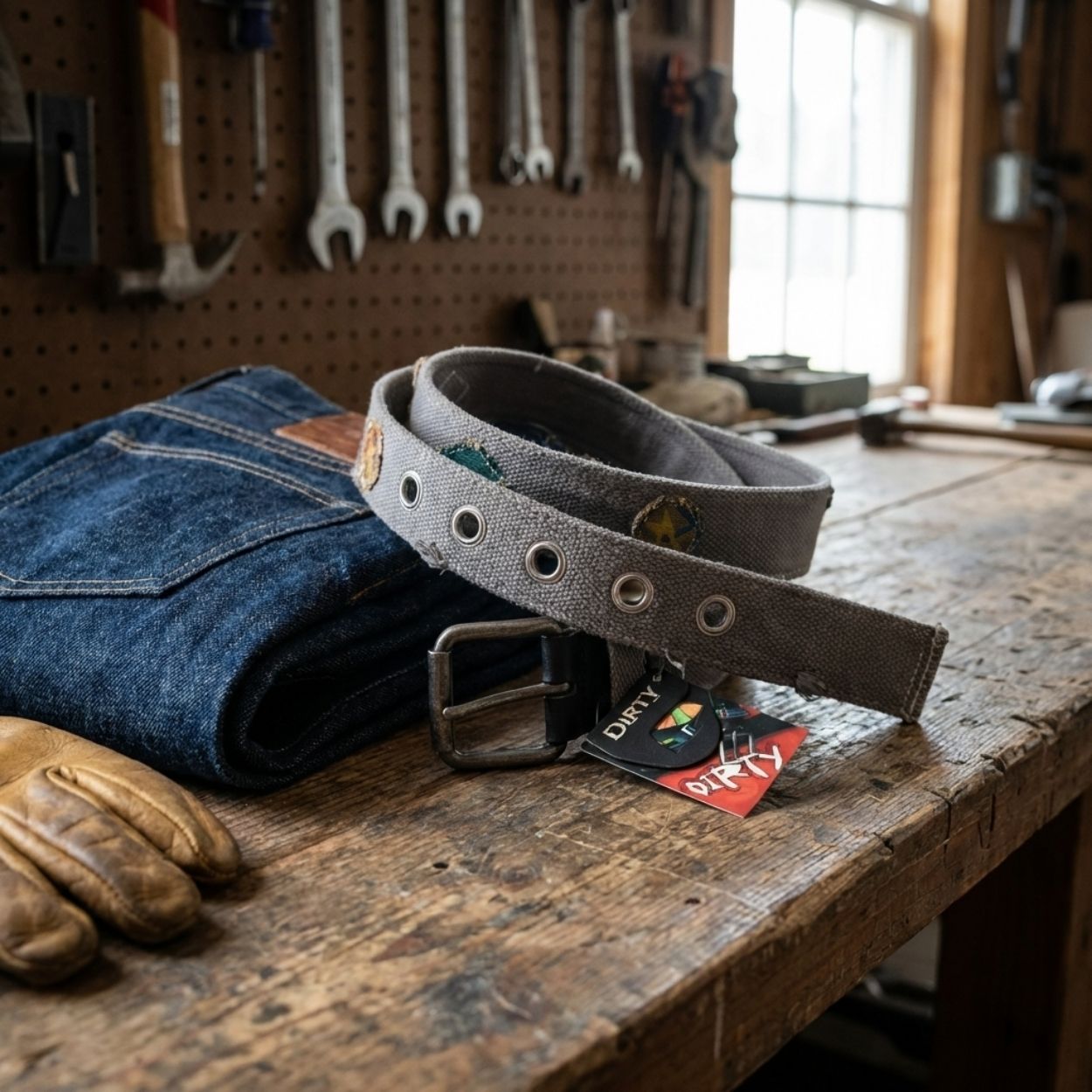 Hudson Grey Webbing Belt with Patch Stitching – Unisex Casual Canvas Belt - BeltNBags