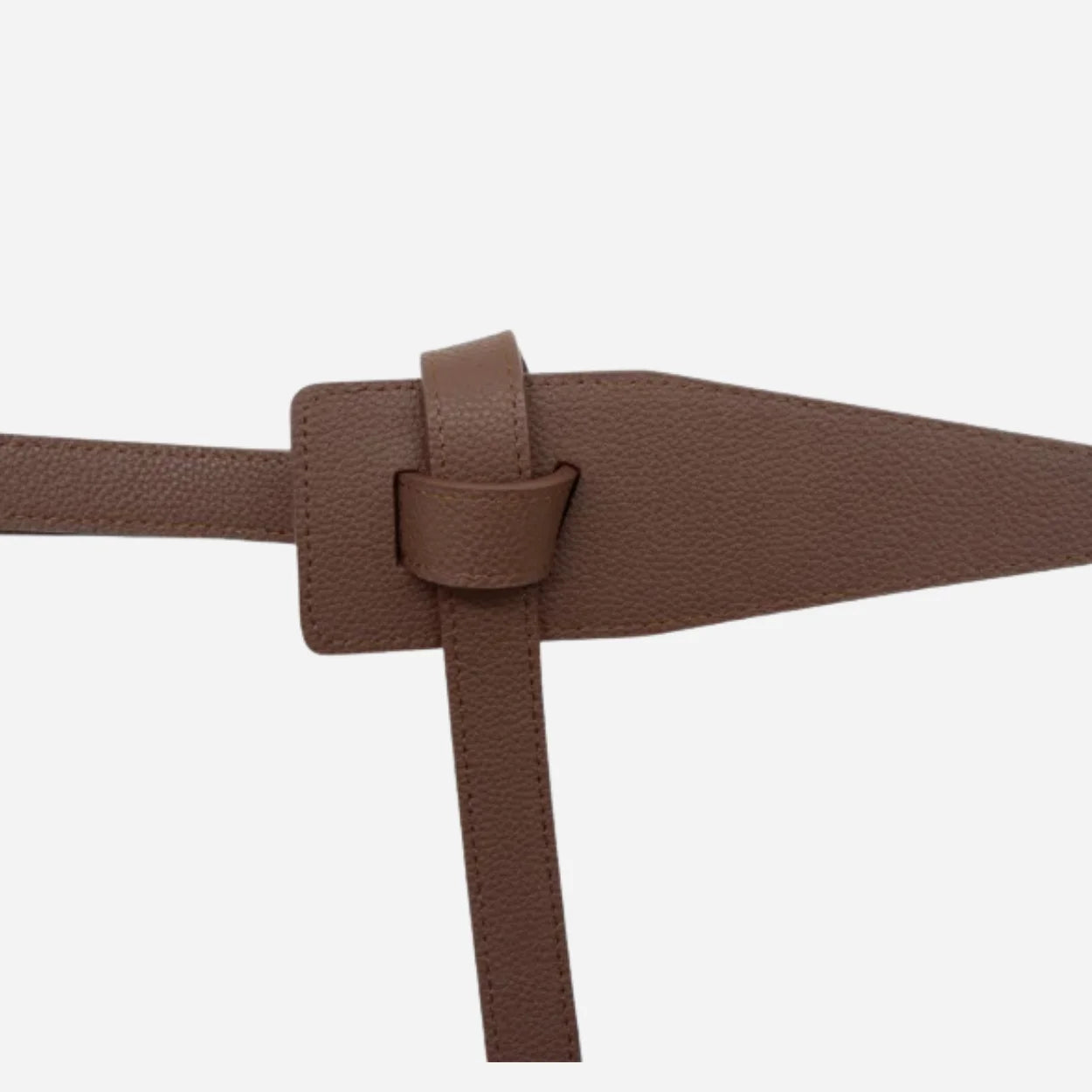 INDIGO - Women's Latte Genuine Leather Knot Waist Belt
