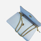 IVANHOE - Addison Road Blue Leather Clutch Bag with Tropical Print - BeltNBags