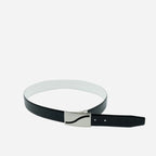 JAMES - Mens Black and White Reversible Leather Belt - BeltNBags